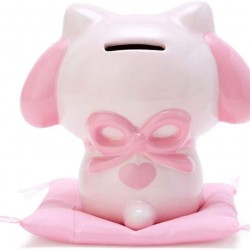 日本 Sanrio MELODY 招財貓 陶瓷錢箱