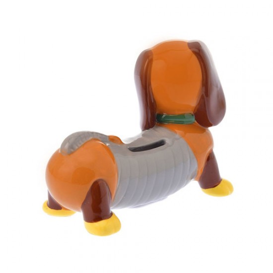 日本  SLINKY DOG 彈簧狗 陶瓷貯金箱