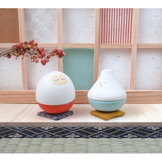 日本 DECOLE 陶瓷 不倒翁 香薰石 (富士山)