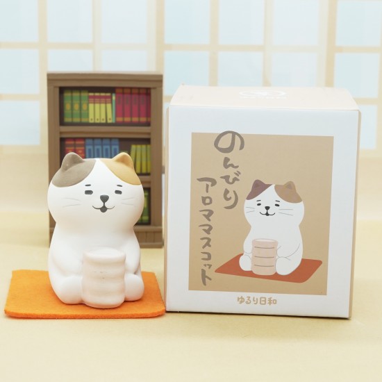 日本 DECOLE 動物茶道 陶瓷 香薰石 (貓咪)