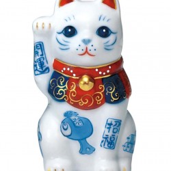 日本 藥師窯 染錦 開運 招福 招財貓