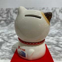 日本陶瓷叮鈴招財貓錢箱 