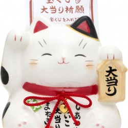 藥師窯 招福 大福 招財貓 (白色)